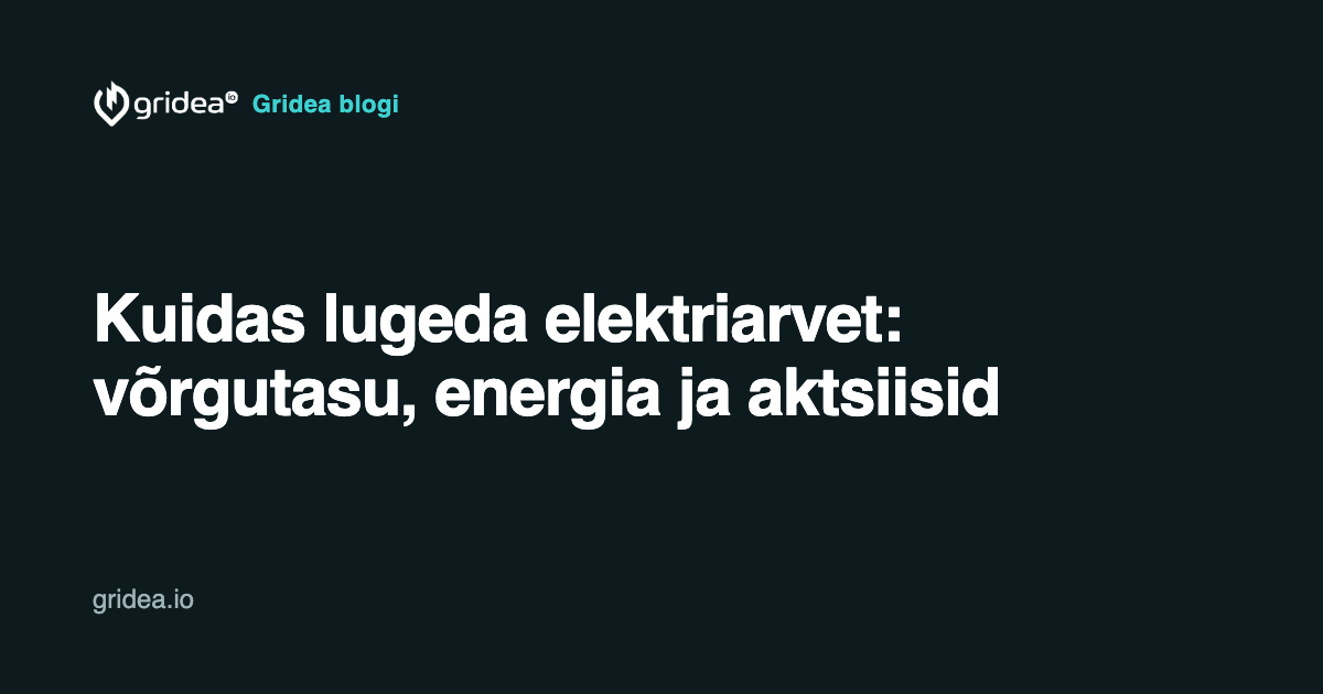 Kuidas lugeda elektriarvet: võrgutasu, energia ja aktsiisid