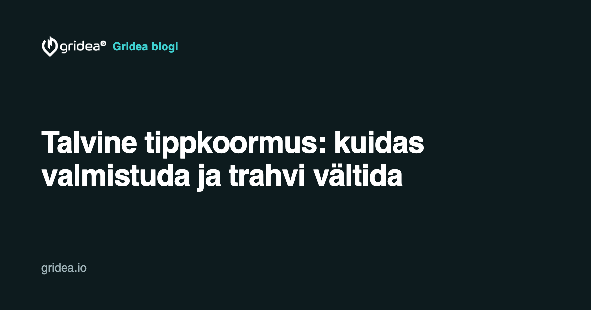 Talvine tippkoormus: kuidas valmistuda ja trahvi vältida